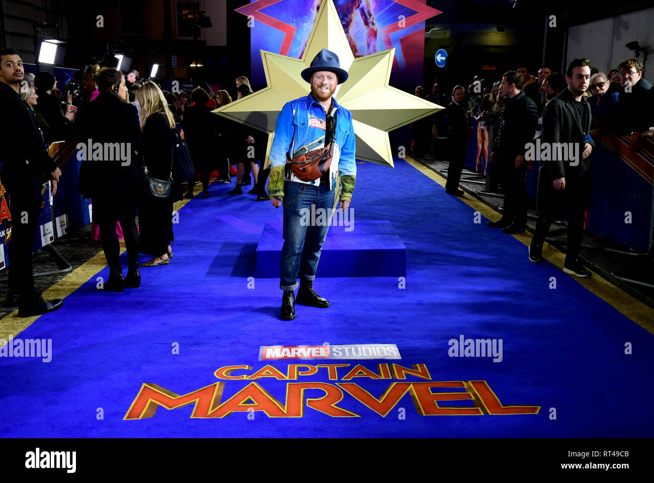 Leigh Francis attending the Captain Marvel European Premiere held at the Curzon Mayfair, London. Picture date: Wednesday February 27, 2019. Photo credit should read: Ian West/PA Wire Stock Photo