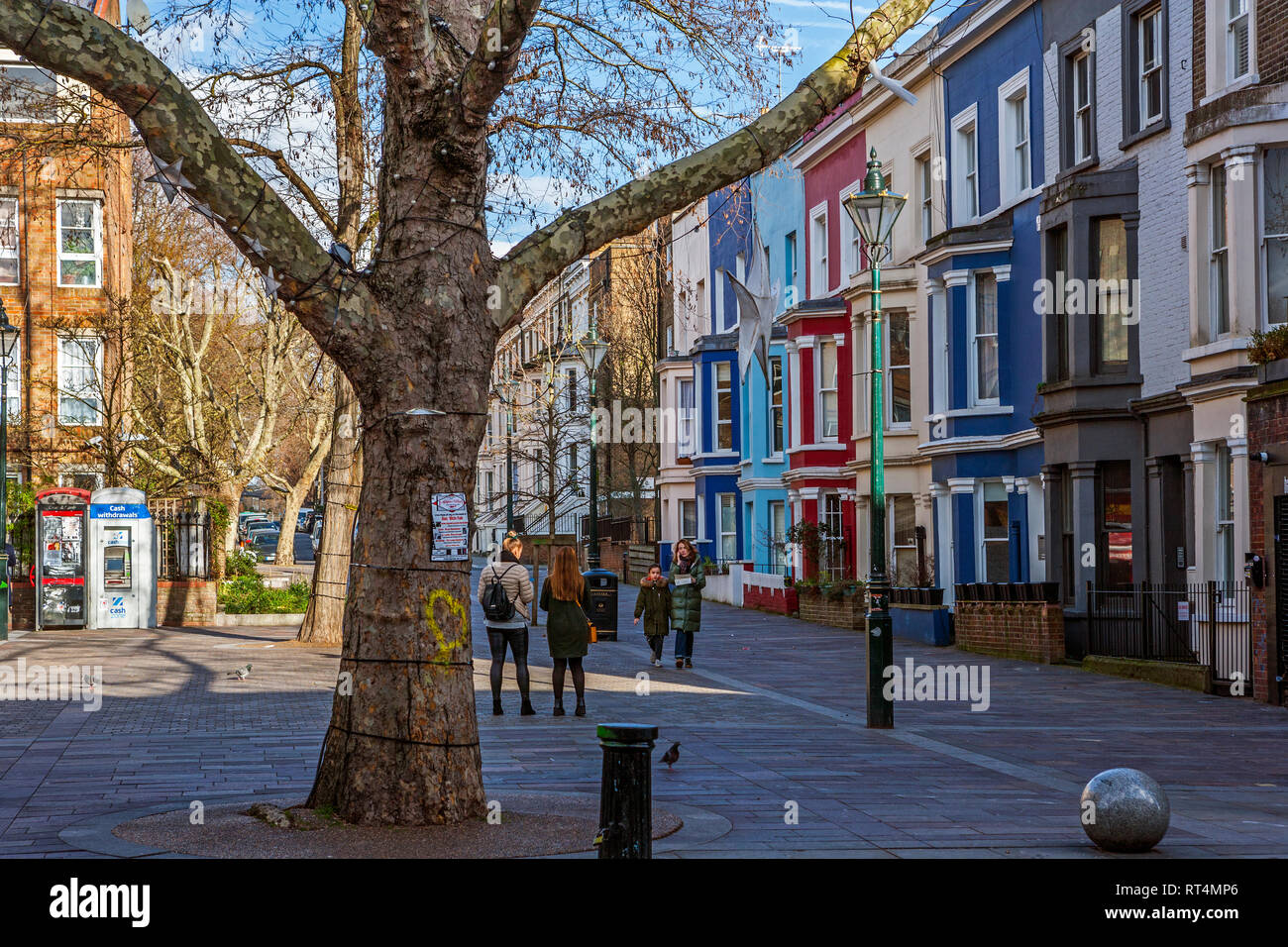 Brightly Painted Houses, Notting Hill, London Stock Photo Alamy