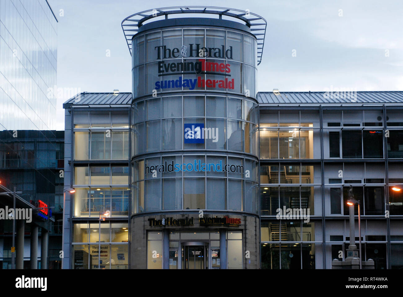 Facade of The Glasgow Herald, the oldest national newspaper of the