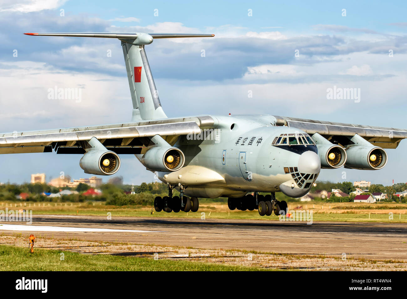 A People's Liberation Army Air Force Il-76TD transport aircraft. Stock Photo