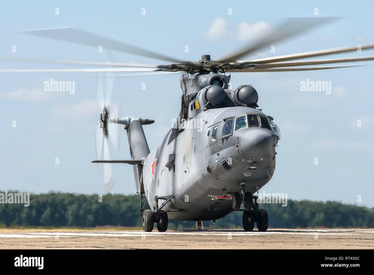 Russian Aerospace Forces Mi-26 helicopter. Stock Photo