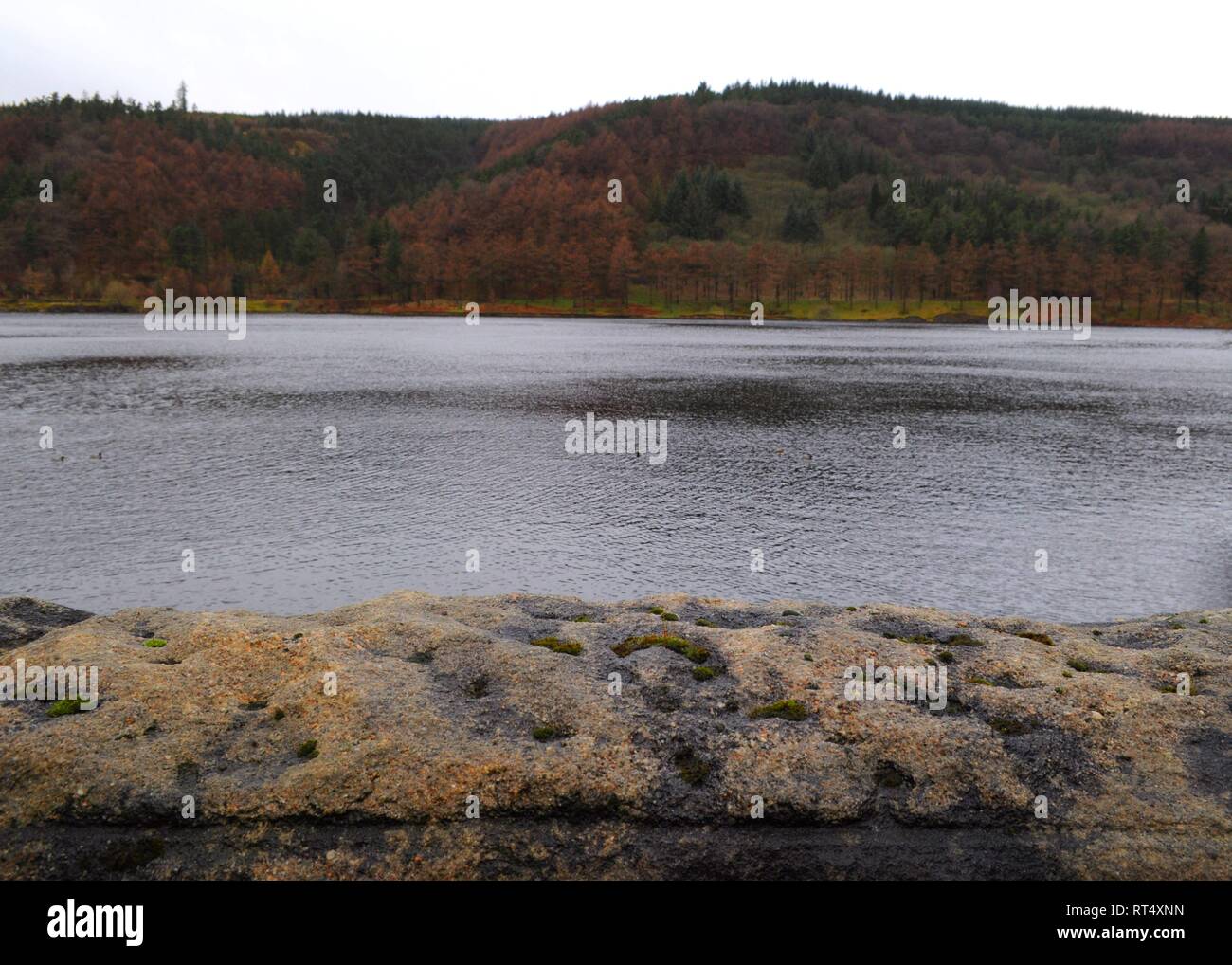 Upper Derwent Reservoir in winter from East side, Derbyshire, UK. Stock Photo