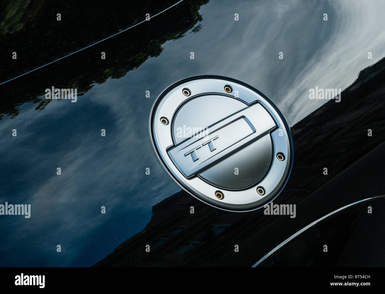 STRASBOURG, FRANCE OCT 1, 2017 Audi TT chrome fuel tank door on