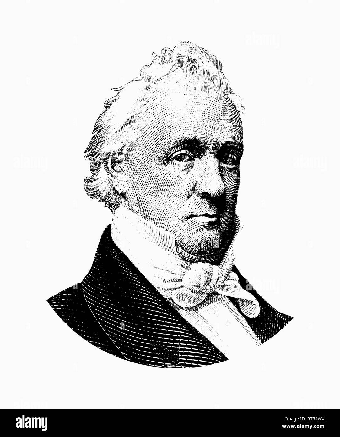 United States political history image of President James Buchanan. Stock Photo