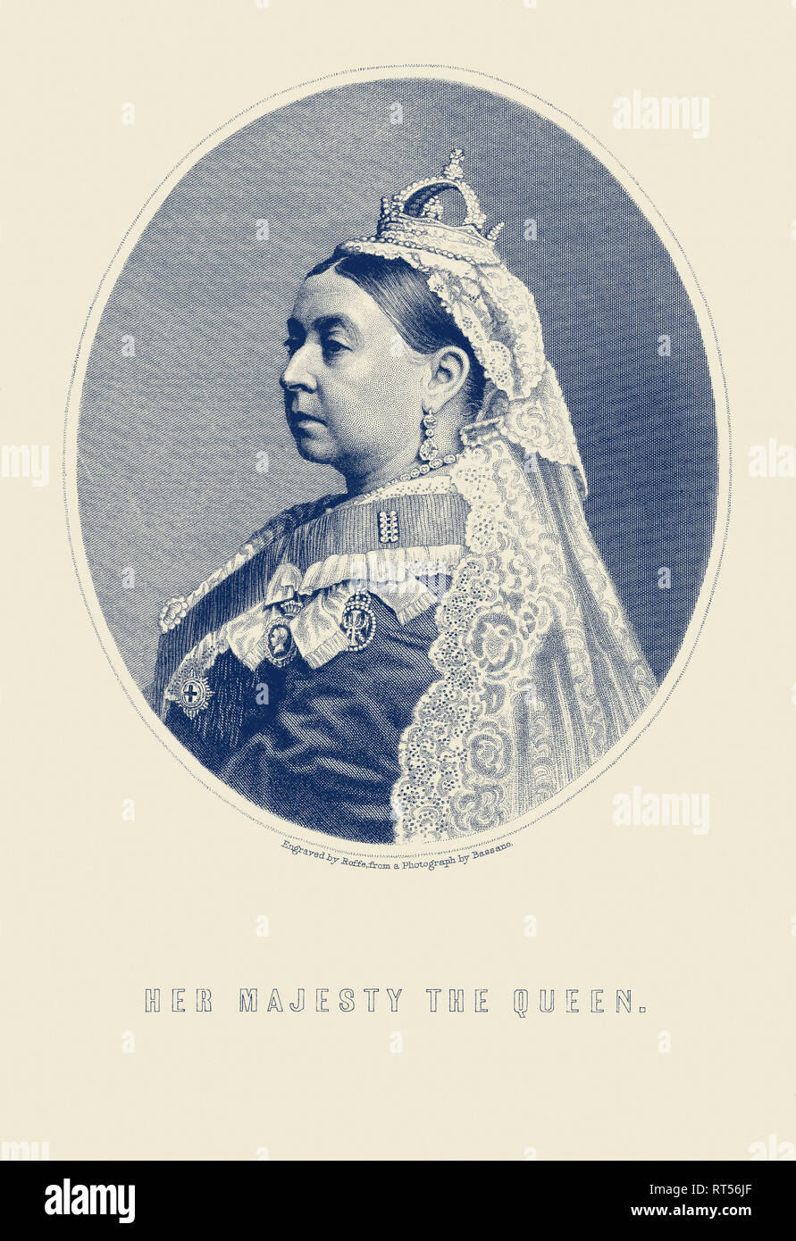 British monarchy portrait of Queen Victoria. Stock Photo