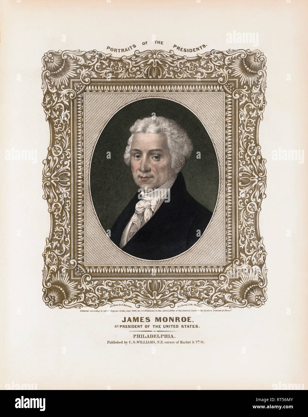 American history print of President James Monroe Stock Photo Alamy