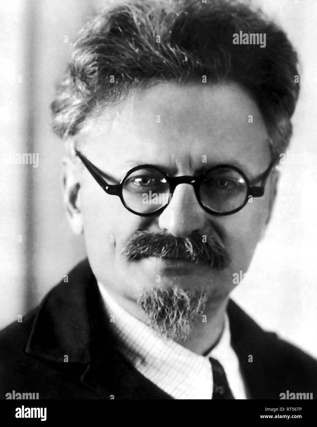 Portrait of Russian Commissar Leon Trotsky. Stock Photo