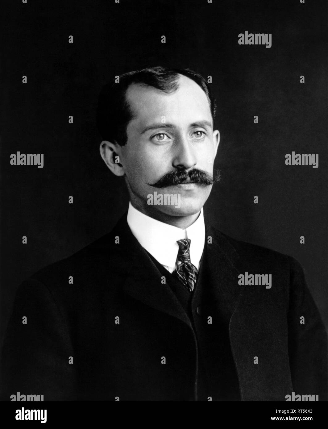 Portrait of Orville Wright, dated 1905. Stock Photo