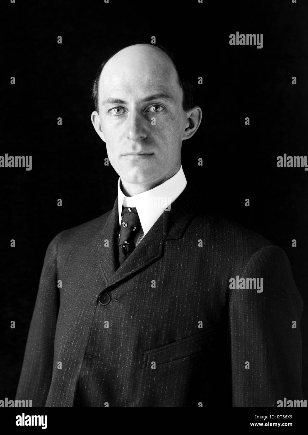 Portrait of Wilbur Wright, dated 1905. Stock Photo