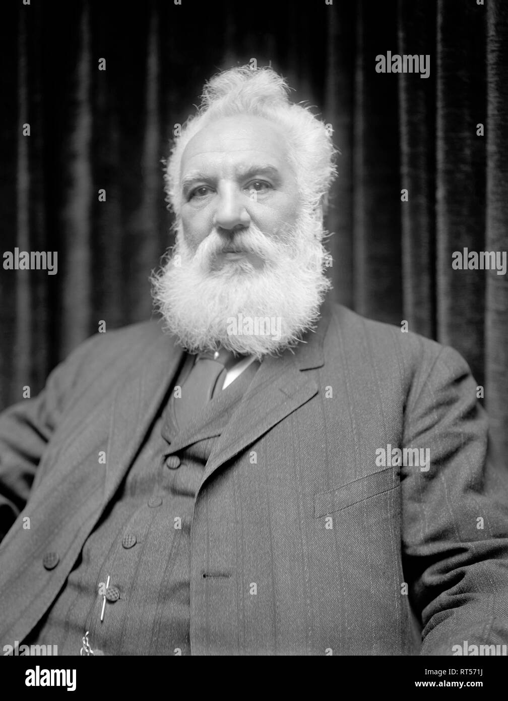 American history portrait of Alexander Graham Bell. Stock Photo