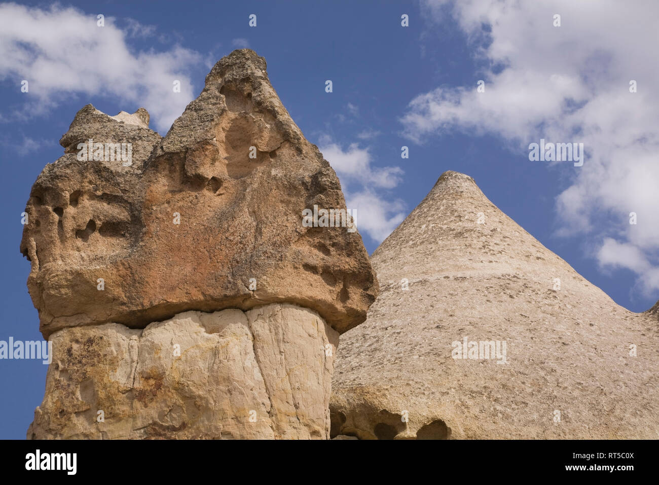 Eroded rock formations of hardened volcanic ash called