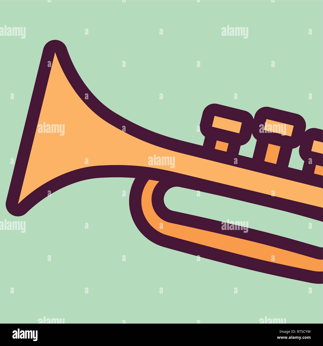 trumpet musical instrument icon vector illustration design Stock Vector ...