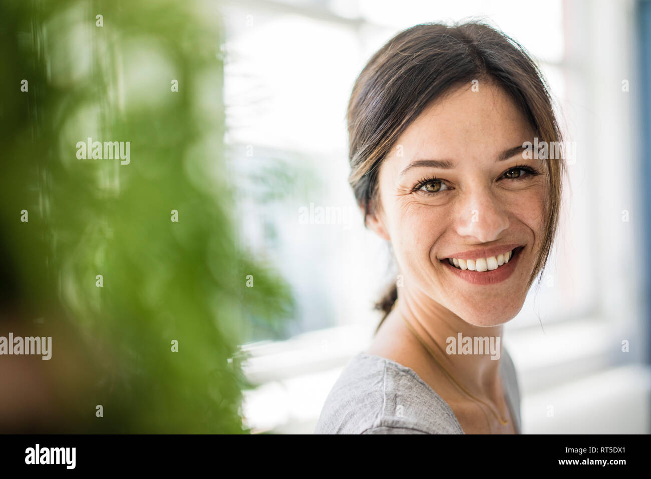 Portrait of a laughing woman Stock Photo