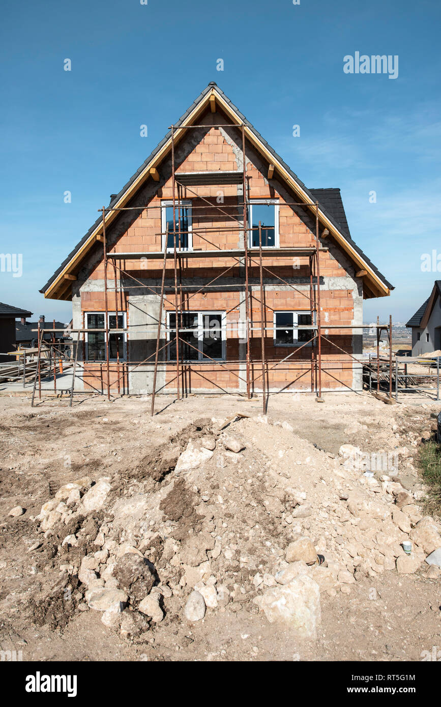 Bulgaria, Plovdiv, one-family house under construction Stock Photo