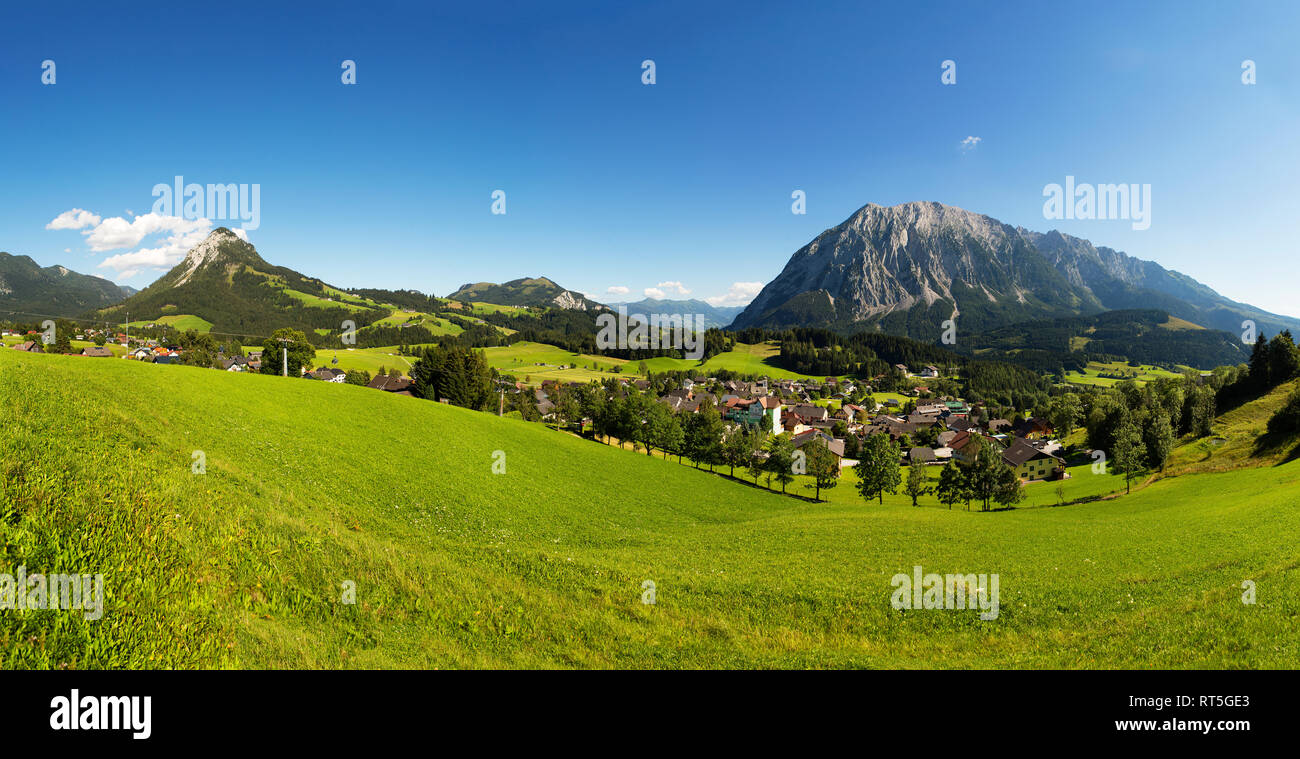 Austria, Styria, Ausseerland, Tauplitz with Grimming Stock Photo
