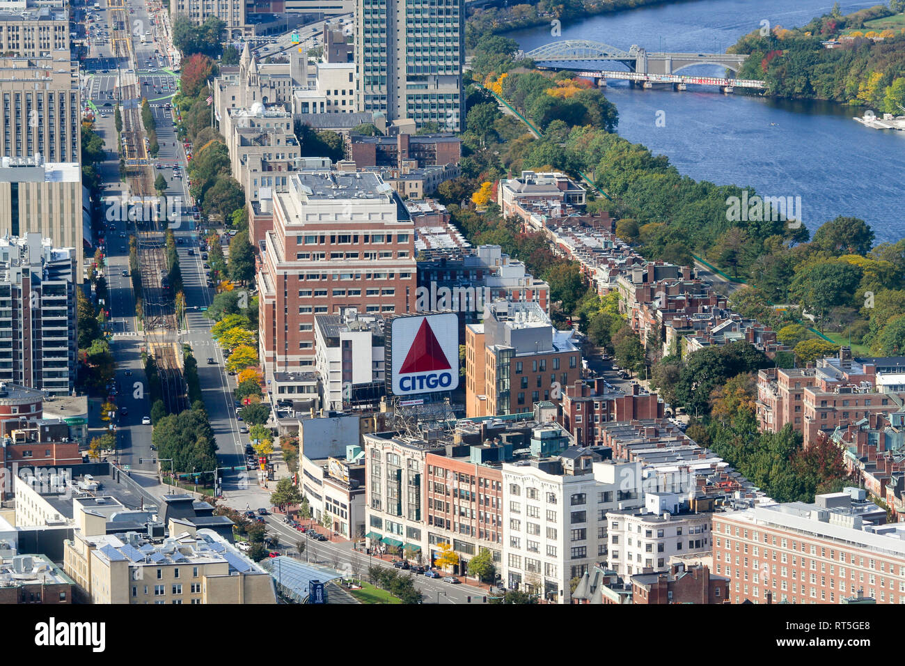 Citgo sign, Fenway/Kenmore nighborhood, Boston, Massachusetts, United States Stock Photo