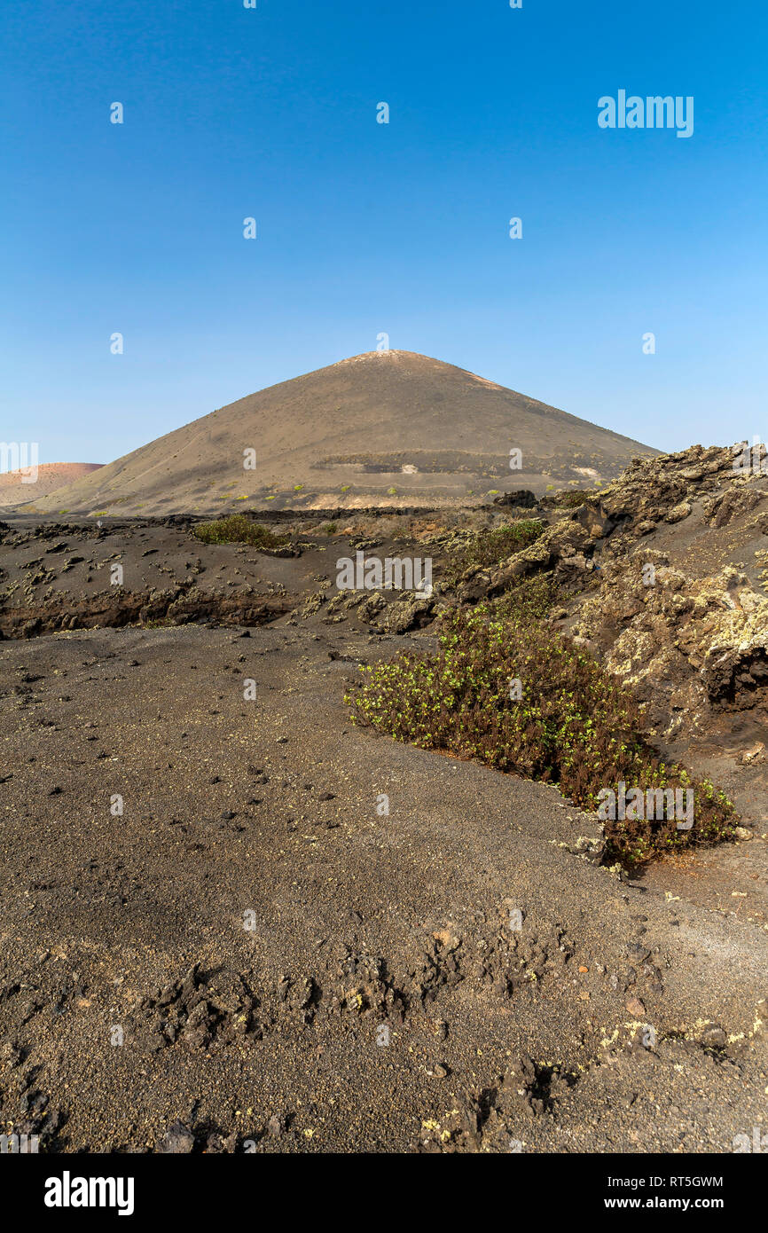 Spain, Canary Islands, Lanzarote, Natural Park of the Volcanoes Stock Photo