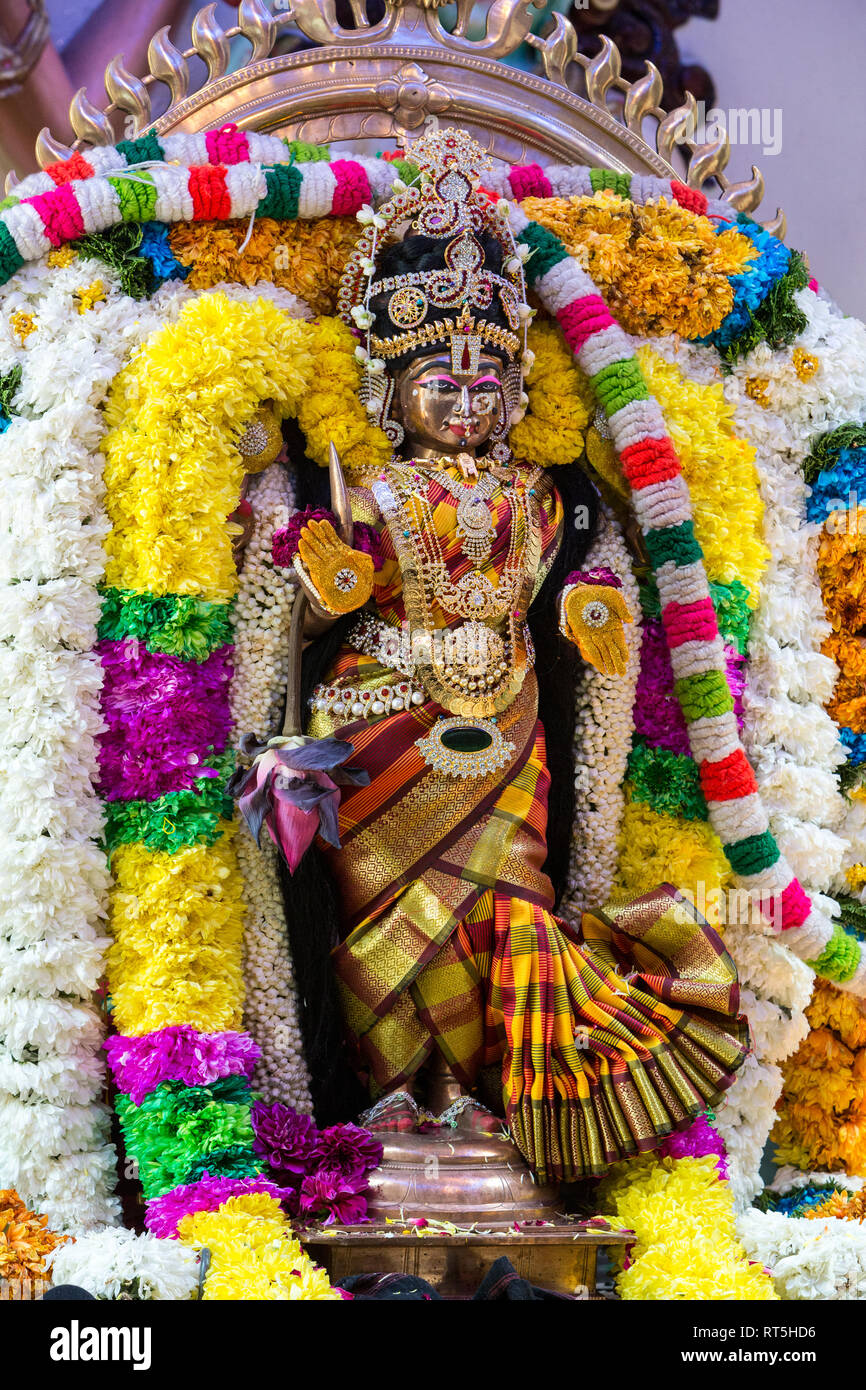 Hindu Tamil Deity Sri Mahamari Amman Decorated for Navarathri ...