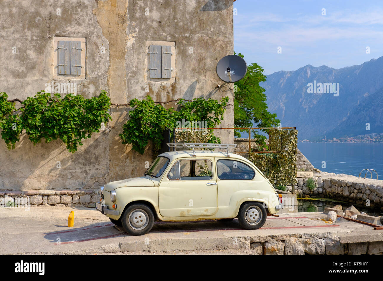 Montenegro, Muo, Fiat 500 Stock Photo