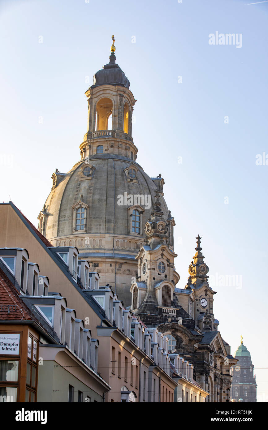 Germany, Dresden, view to cupola of Church of Our Lady Stock Photo