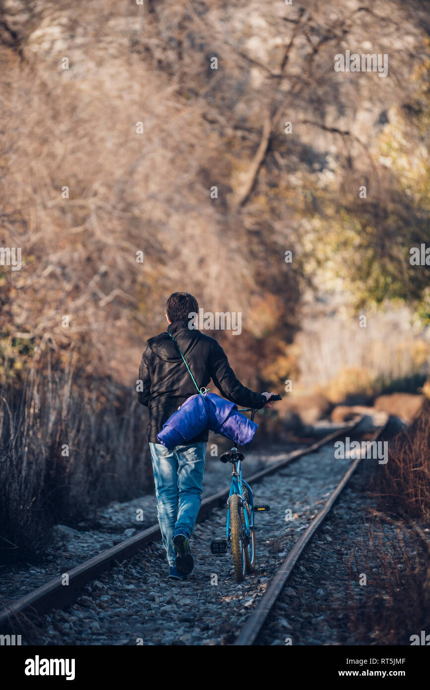 train track bicycle