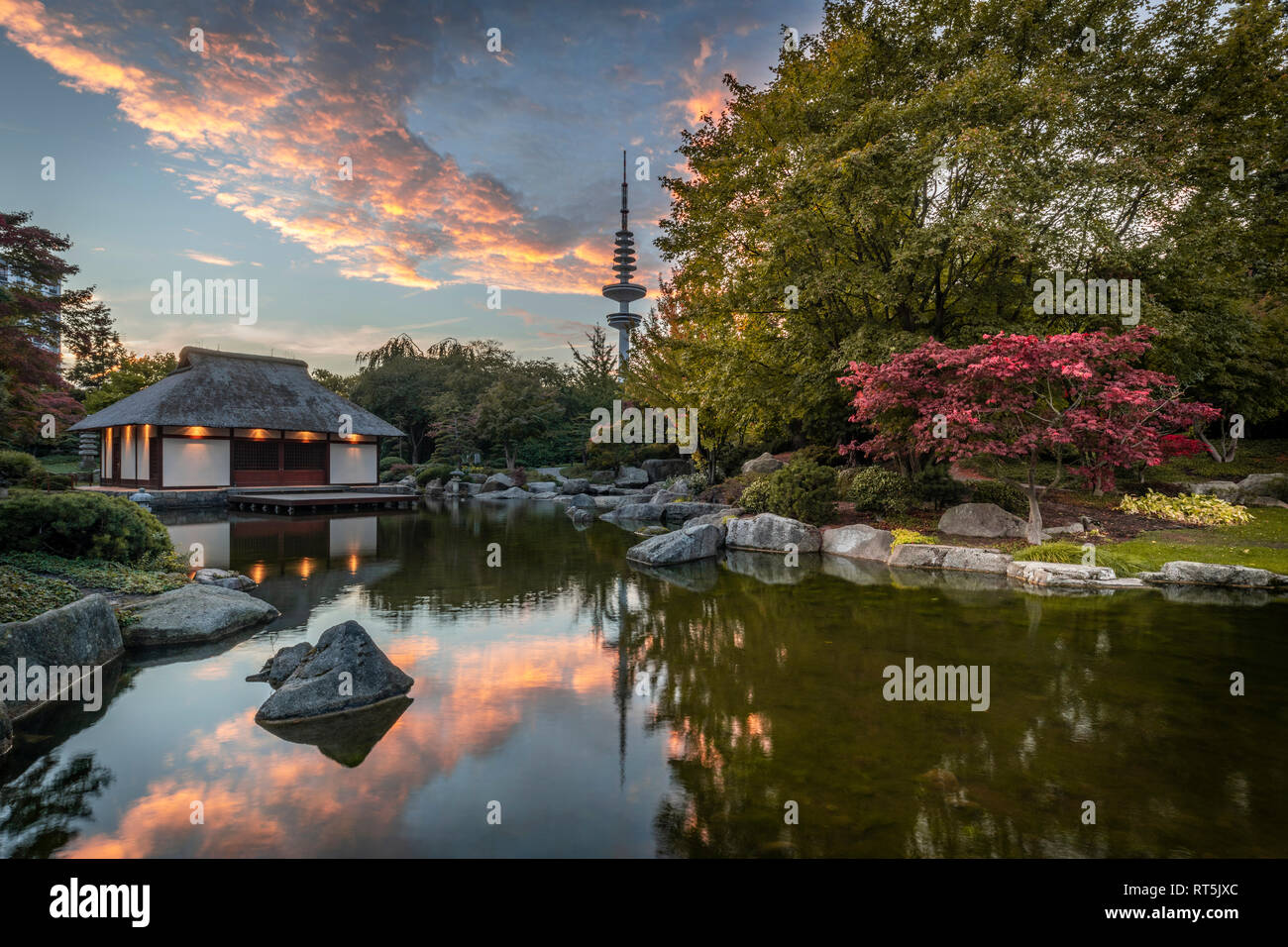 Germany, Hamburg, Japanese Garden at PLanten un Blomen Stock Photo