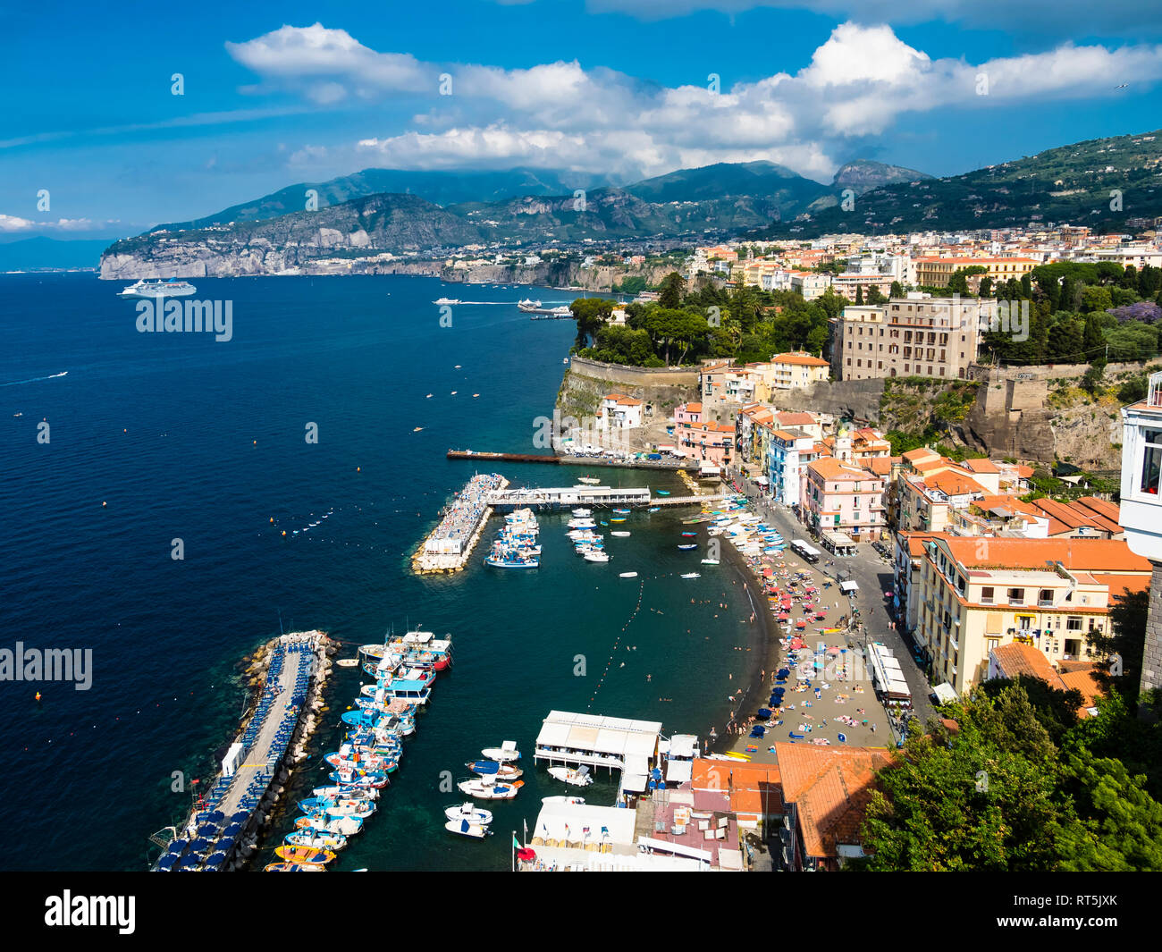 Italy, Campania, Amalfi Coast, Sorrent, Bleu Village, Marina Piccola Stock Photo