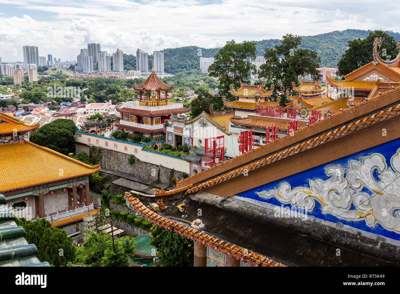 View of Kek Lok Si Buddhist Temple from Ban Po Thar Pagoda, George Town, Penang, Malaysia, in background. Stock Photo