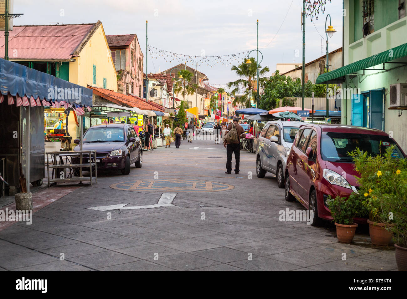 George Town, Penang, Malaysia.  Queen Street Scene, Late Afternoon. Stock Photo