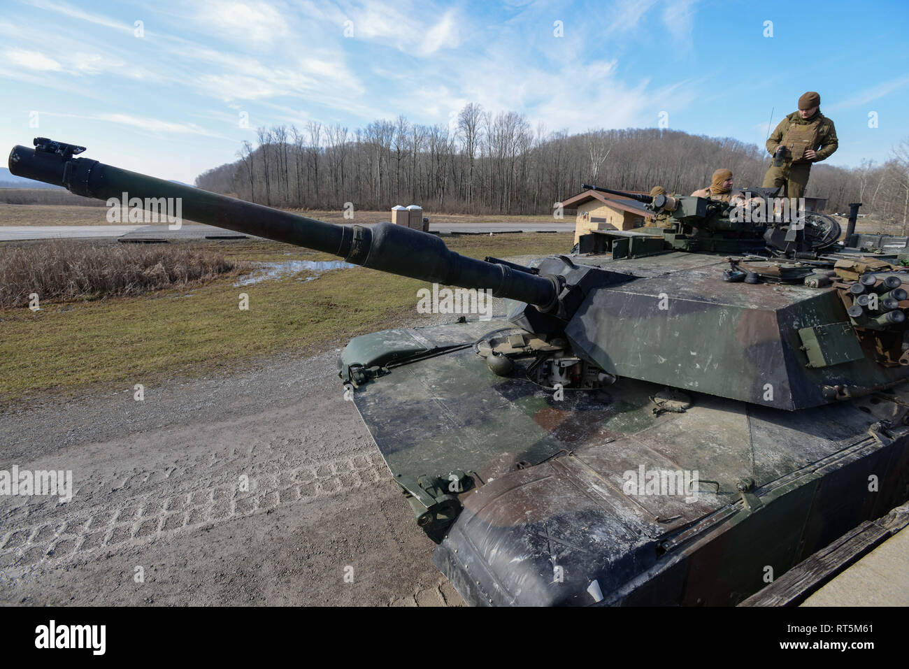 The United State Marine Corp 4th Division conducted their 2019 Annual Tank Gunnery qualifications at Fort Knox, Kentucky. (US Army Photo by Charles Leffler) Stock Photo