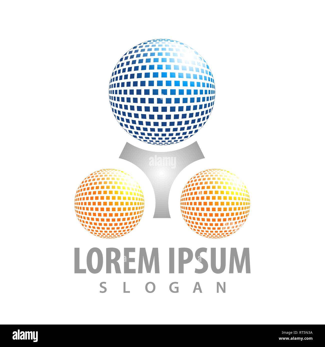 logo concept design. Digital sphere with triangle Symbol graphic ...