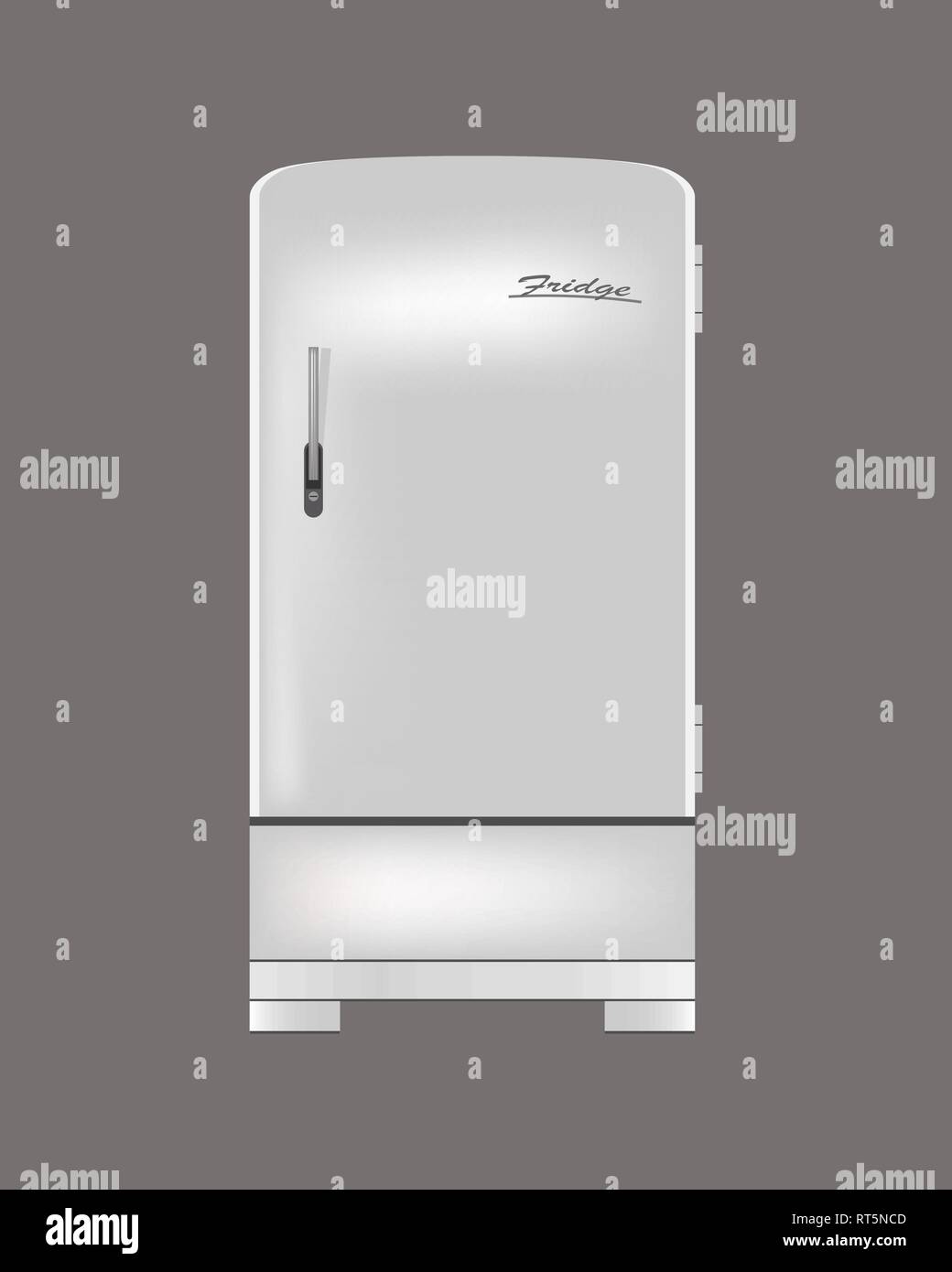 Vintage fridge. Isolated on gray background. Vector illustration Stock Vector