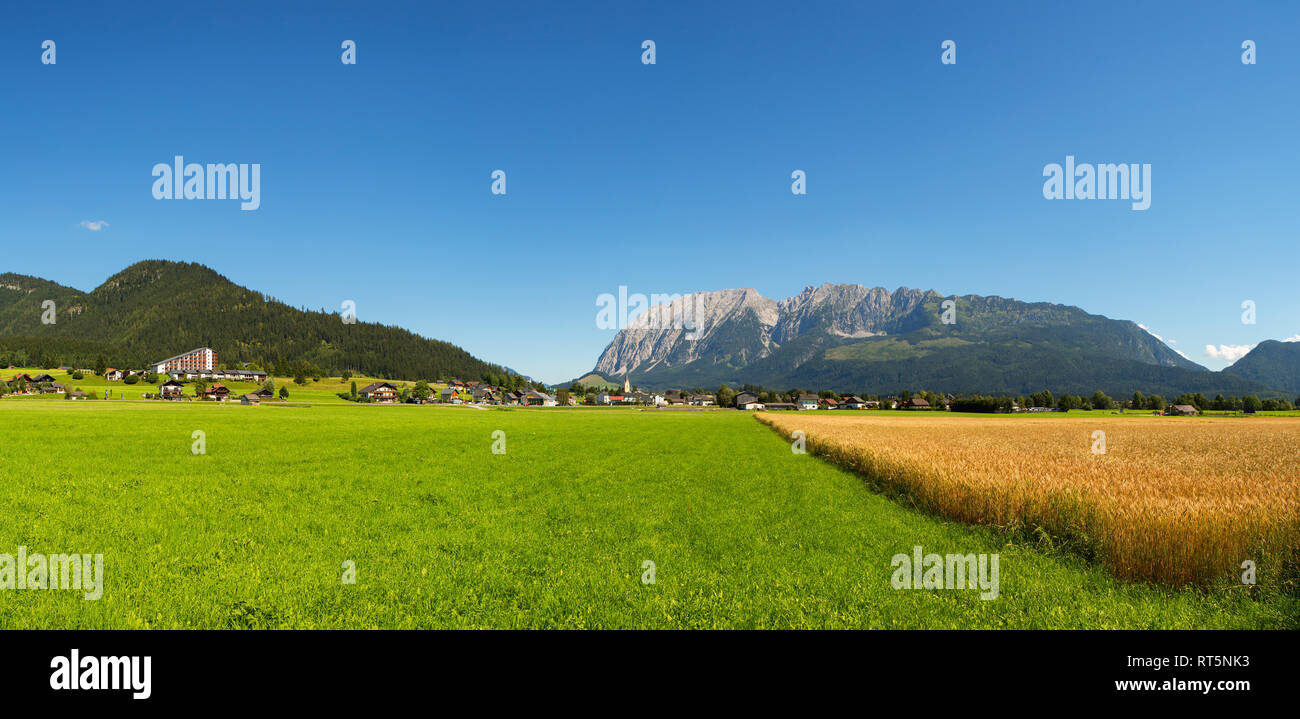 Austria, Styria, Ausseerland, Bad Mitterndorf with Grimming Stock Photo