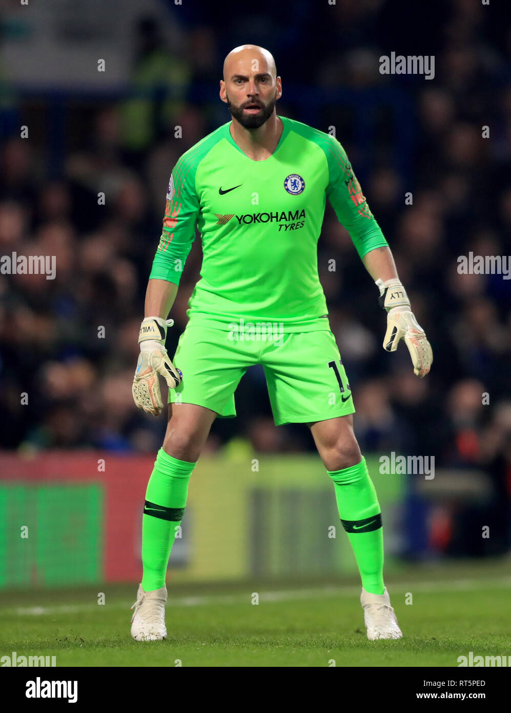 Chelsea goalkeeper Willy Caballero during the Premier League match at