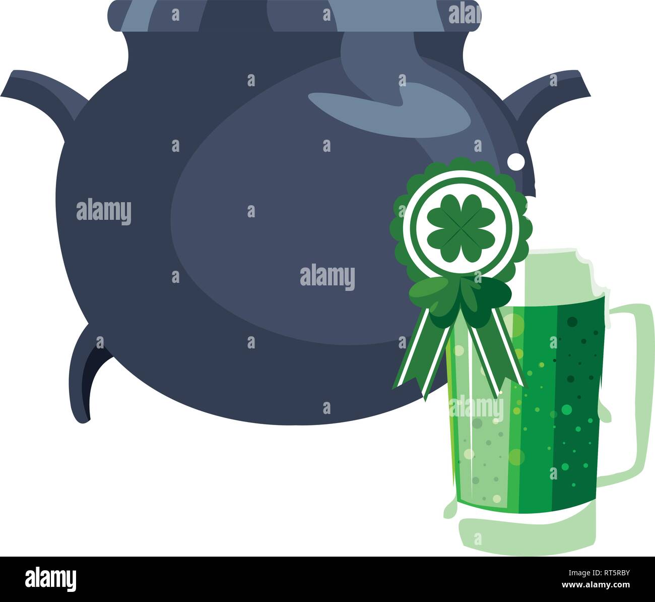 cauldron green beer st patricks day vector illustration Stock Vector ...