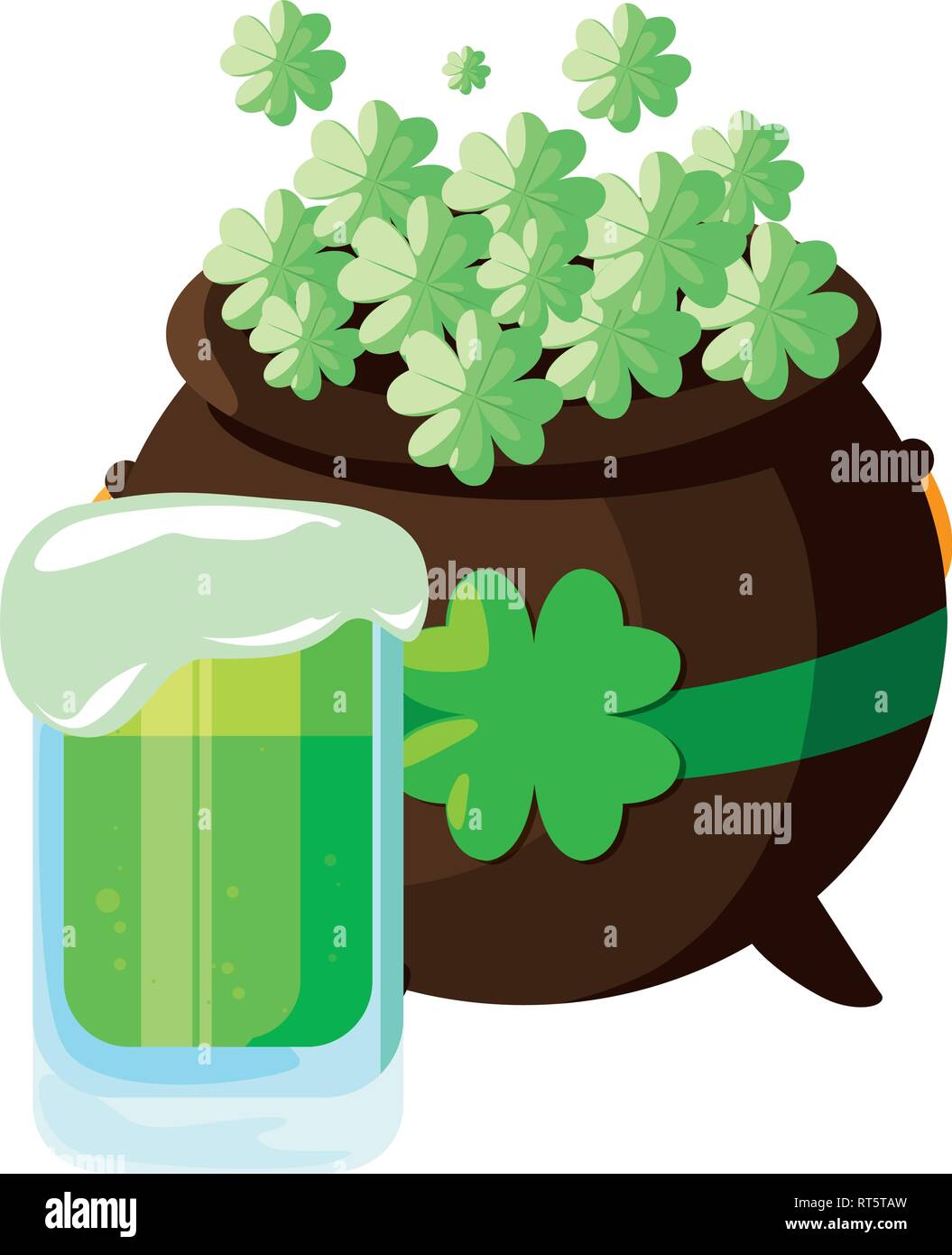 cauldron beer st patricks day vector illustration Stock Vector Image ...
