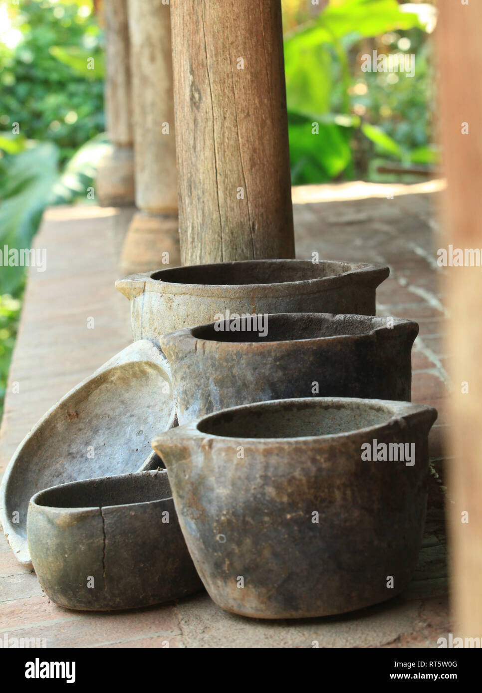 Antique Stone Cooking and Storage Pots Stock Photo - Alamy