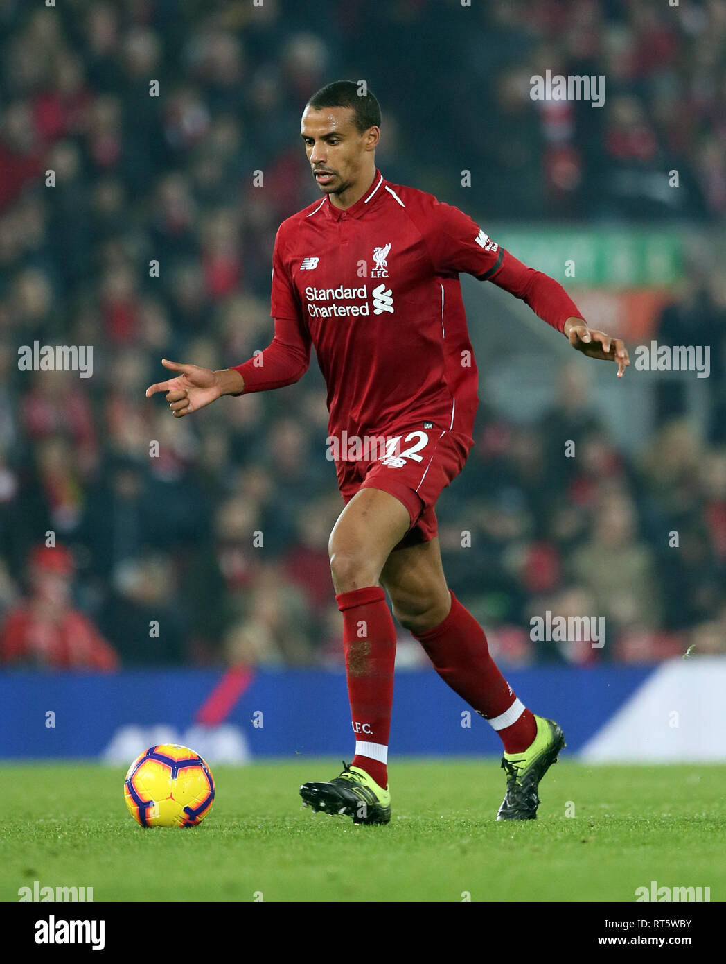 Liverpool's Joel Matip during the Premier League match at Anfield, Liverpool. Stock Photo