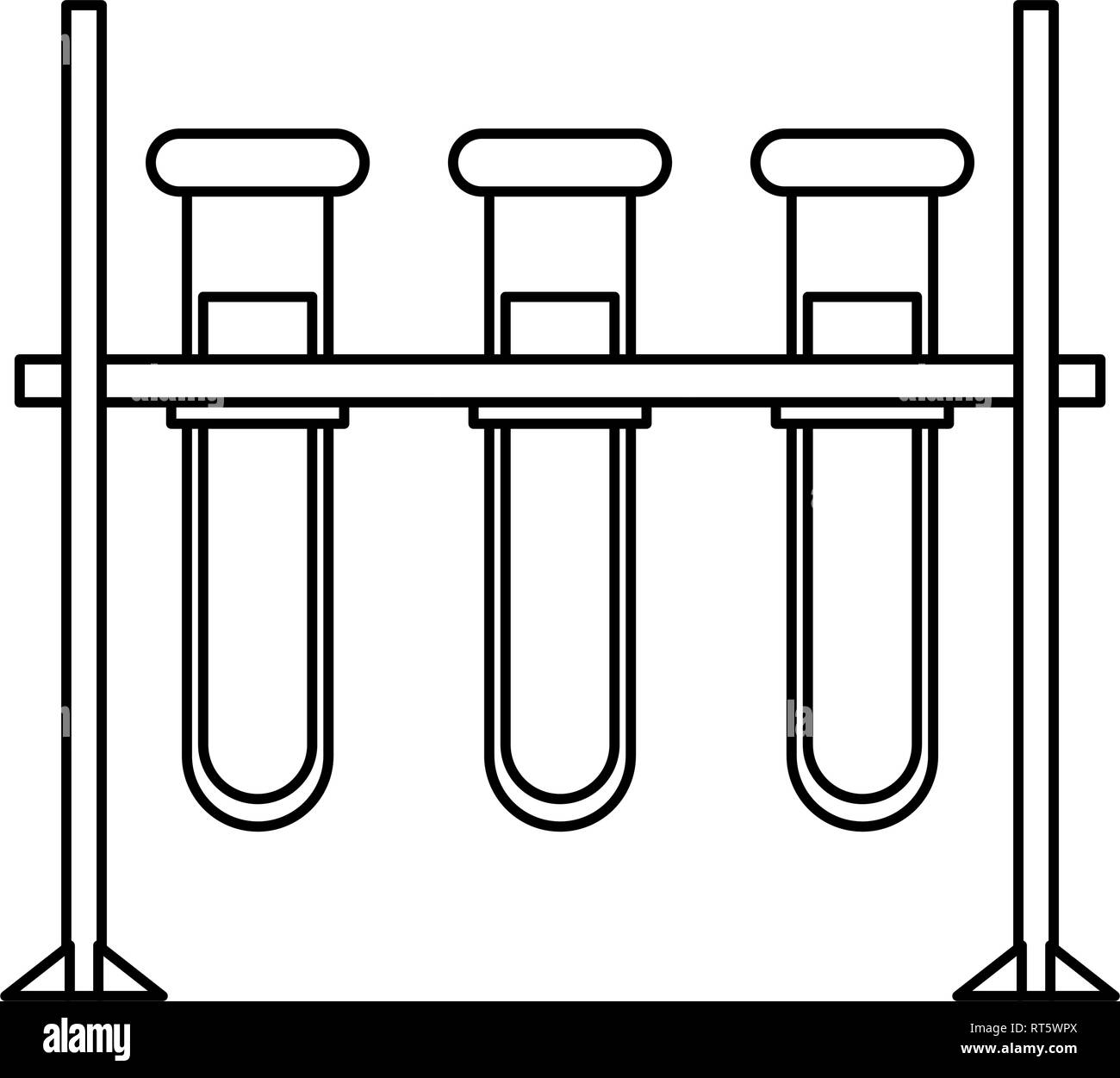 laboratory test tubes on rack vector illustration Stock Vector Image