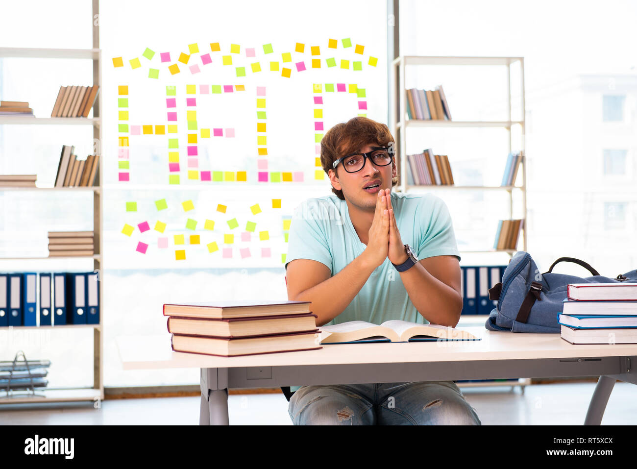 Student preparing for university exams Stock Photo - Alamy