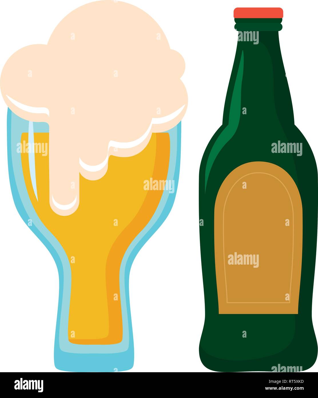 beer glass with bottle vector illustration design Stock Vector Image
