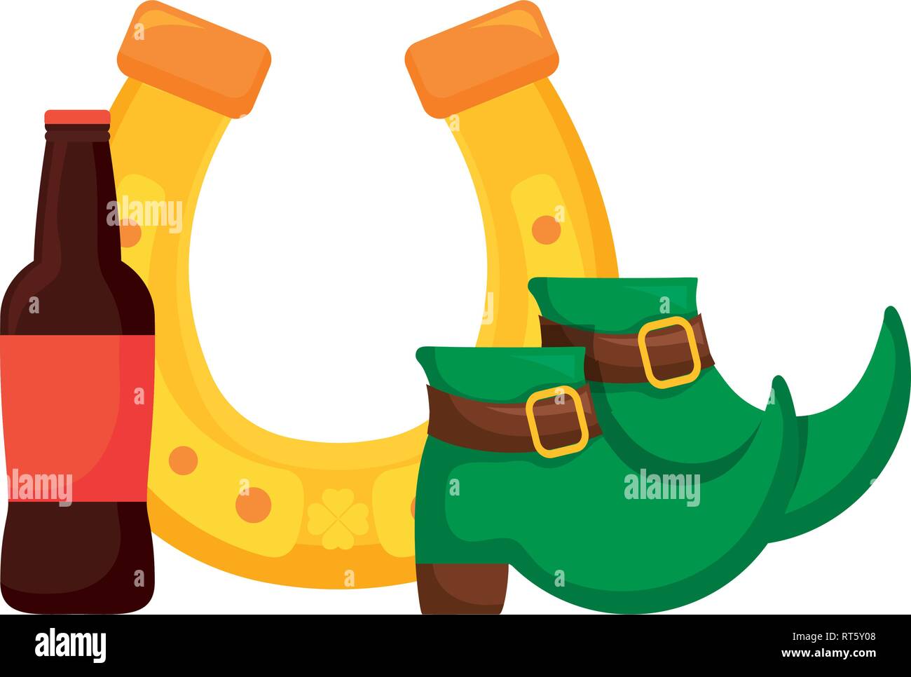 horseshoe lucky with shoes vector illustration design Stock Vector