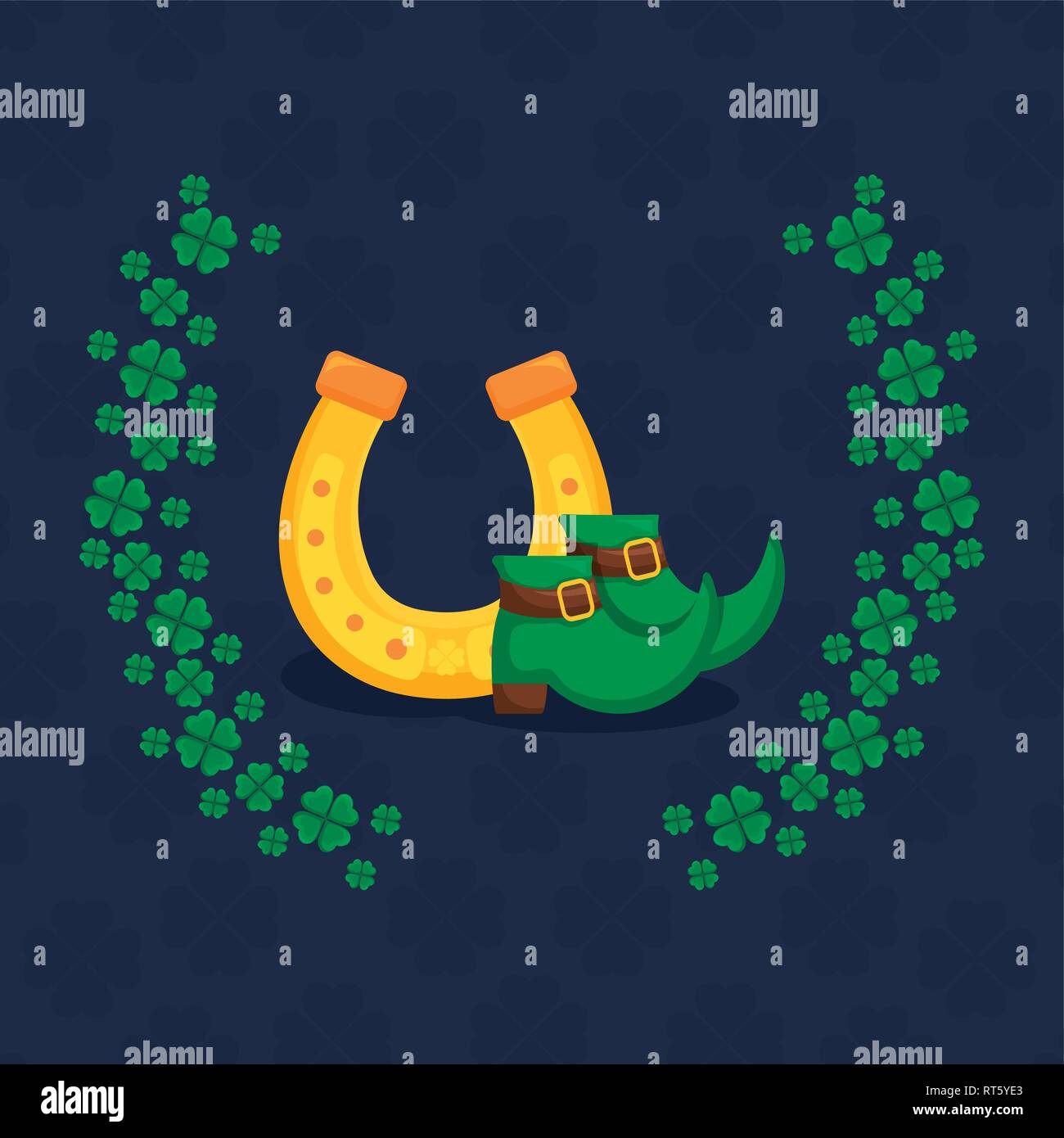 horseshoe lucky with shoes vector illustration design Stock Vector