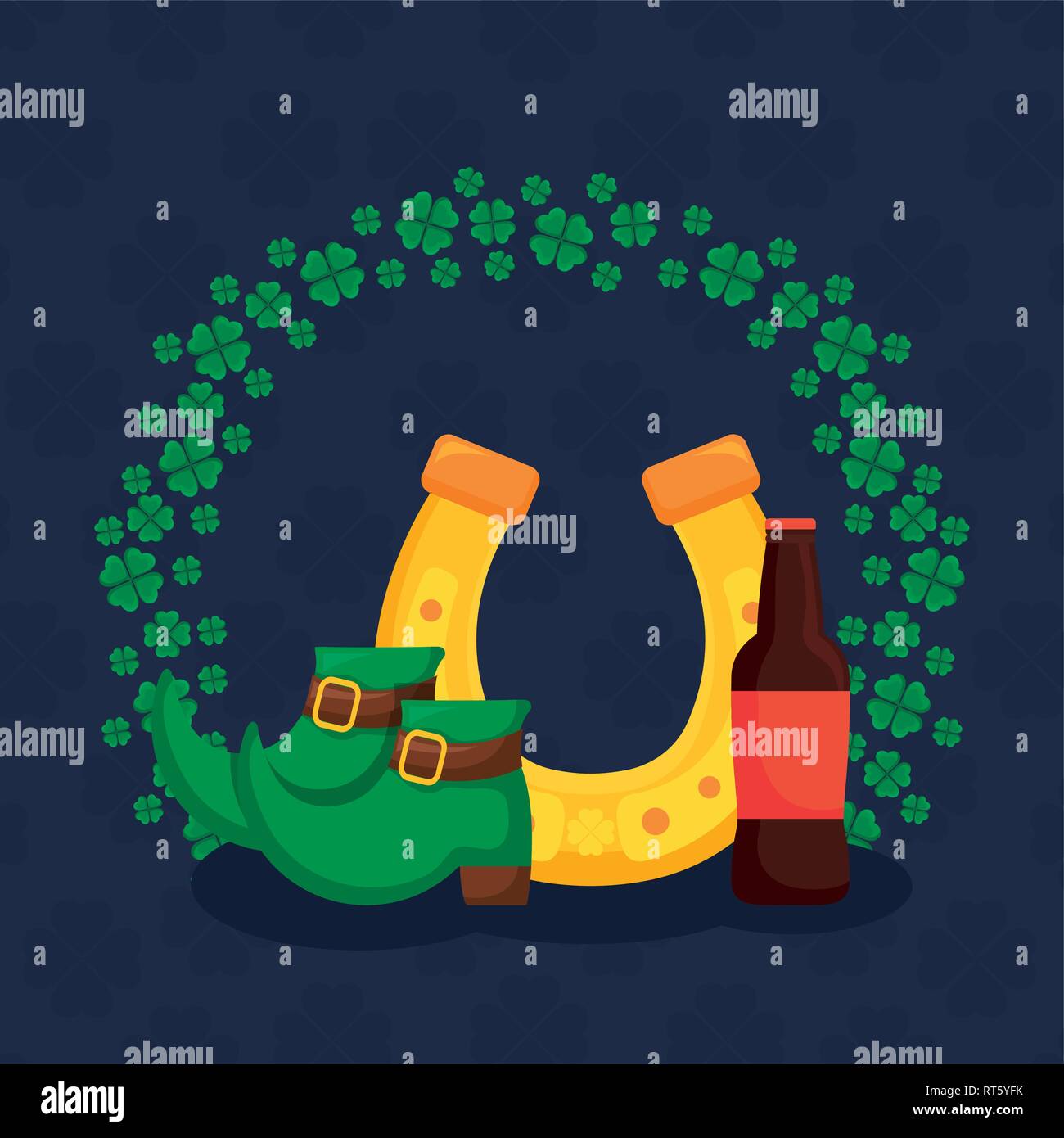 horseshoe lucky with shoes vector illustration design Stock Vector