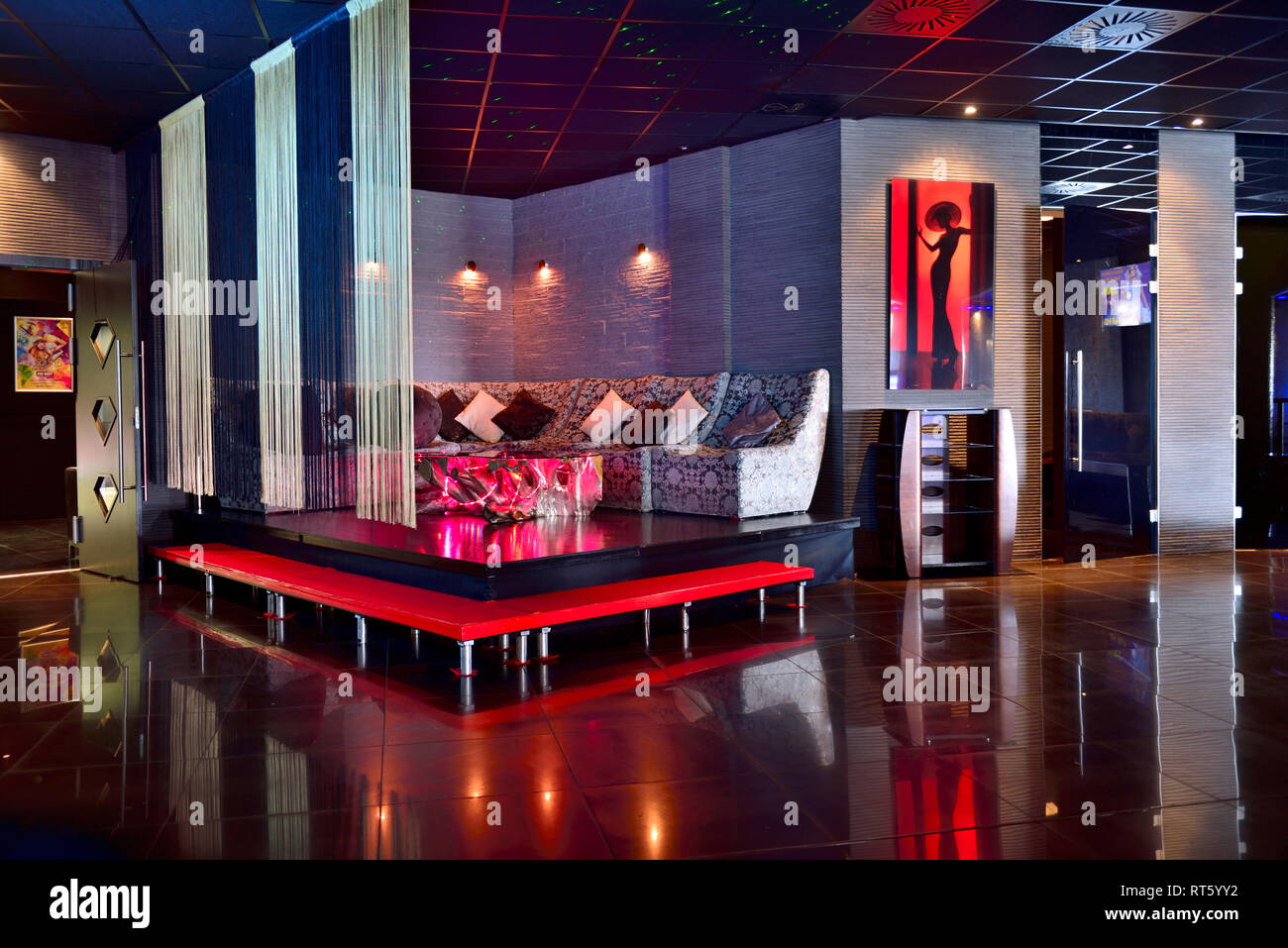 T-Anker , Interior of restaurant and night club located top of Kotva shopping mall, Prague, Czech Republic Stock Photo