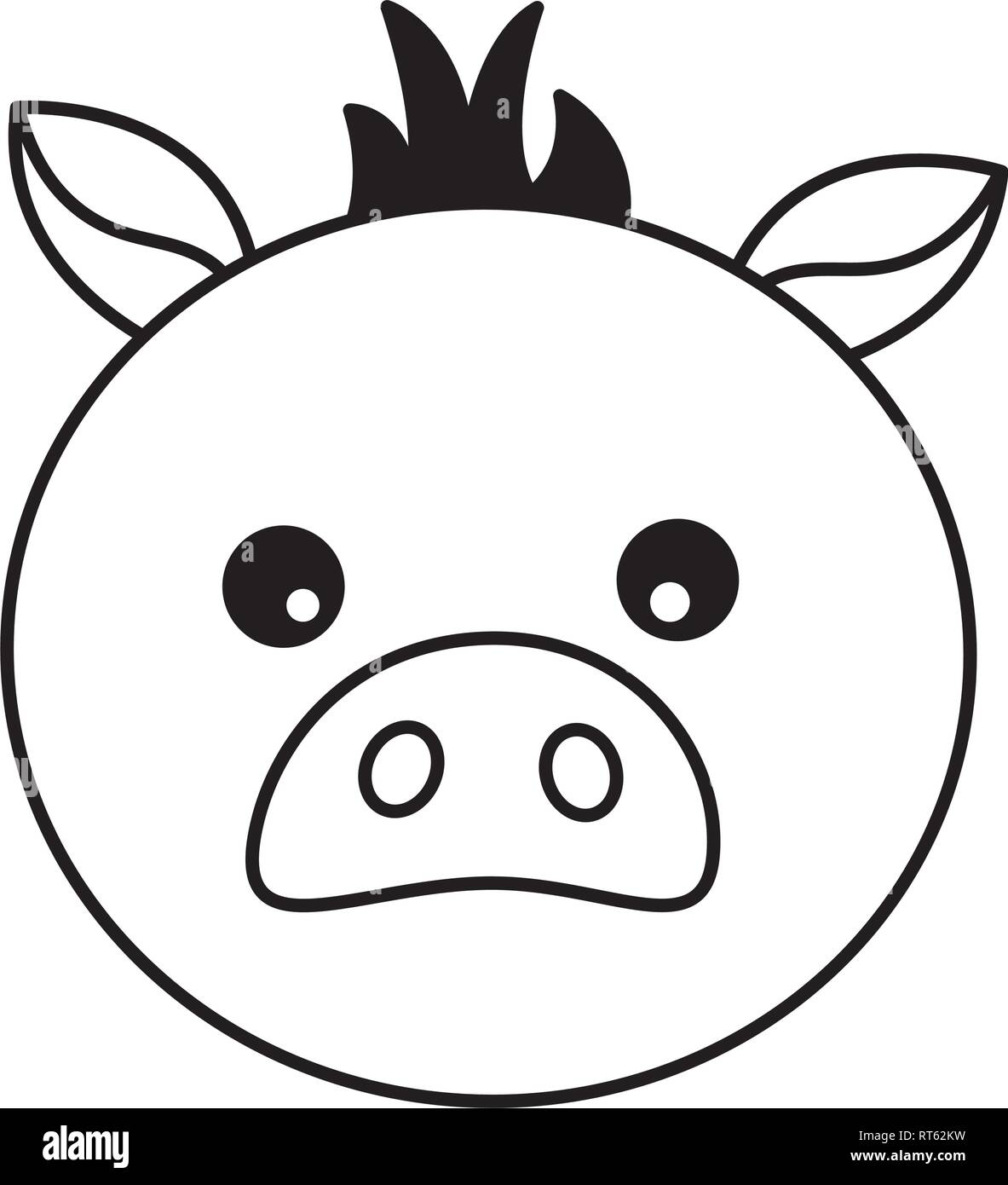 lion mask clipart black and white pig