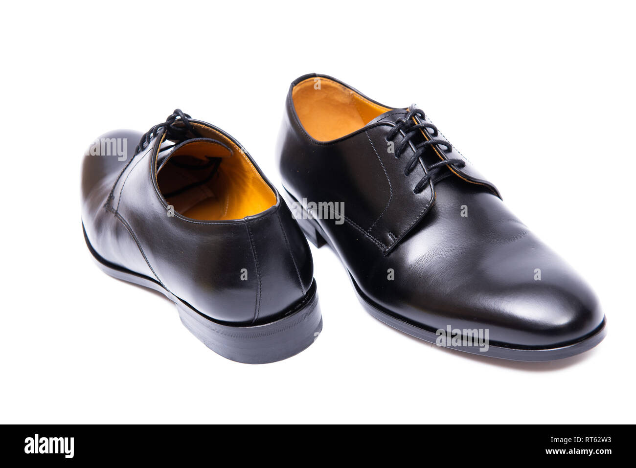 Black shoes isolated on white background Stock Photo - Alamy