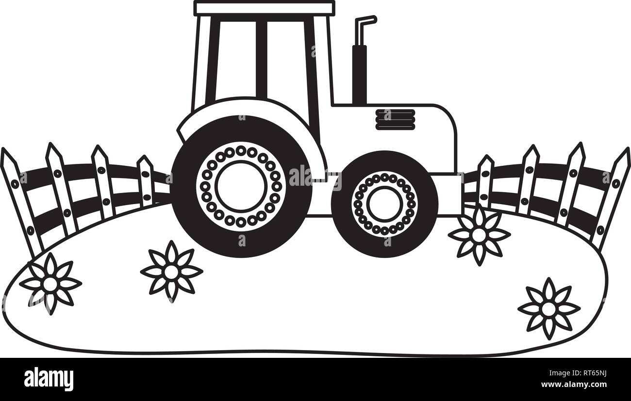 Tractor in grass Stock Vector Images - Alamy