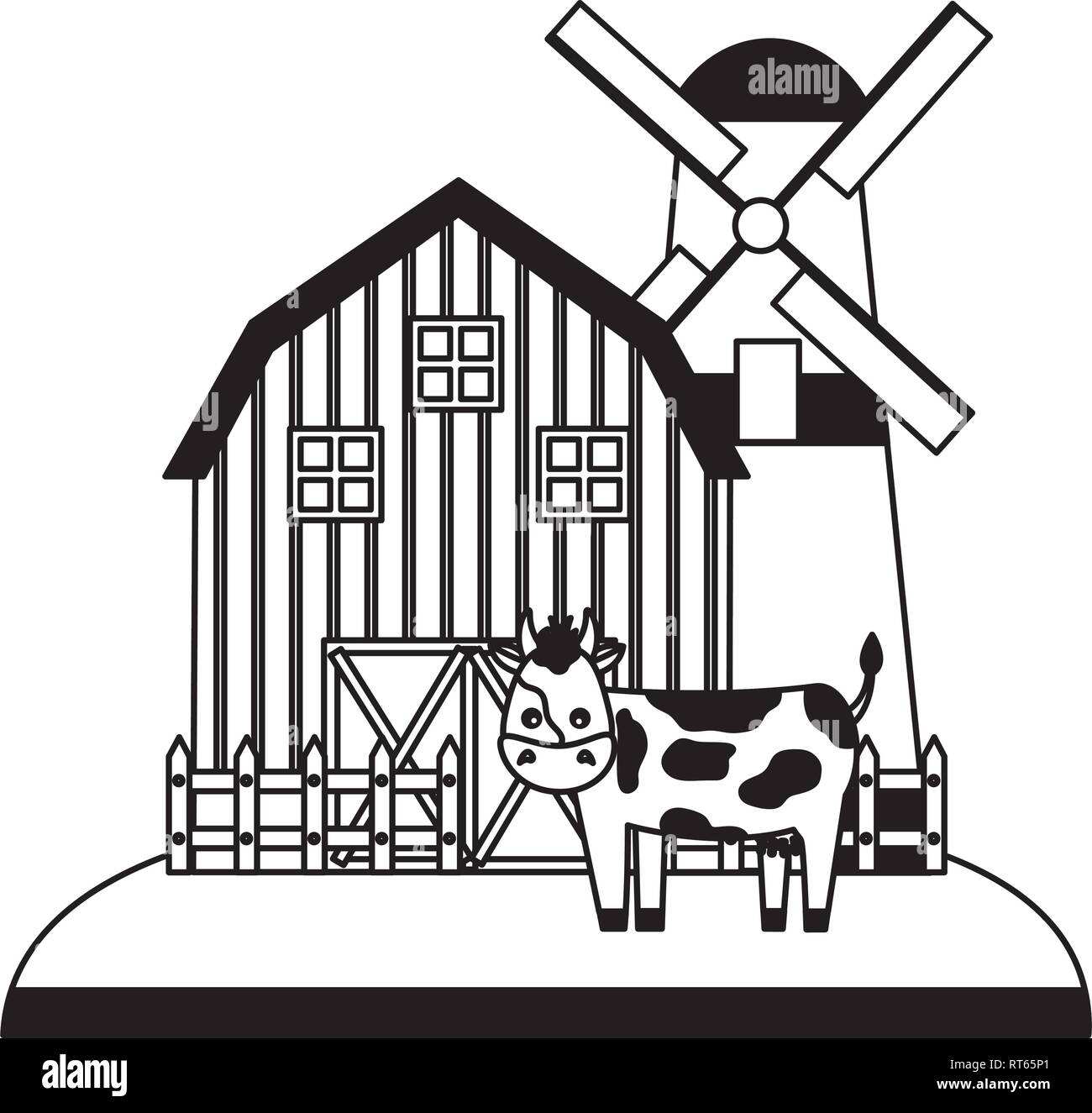 barn windmill house farm Stock Vector Image & Art - Alamy