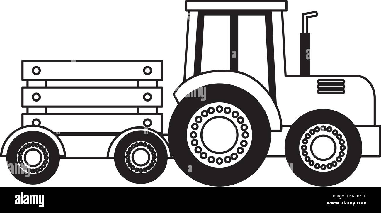tractor with trailer farm Stock Vector Image & Art - Alamy